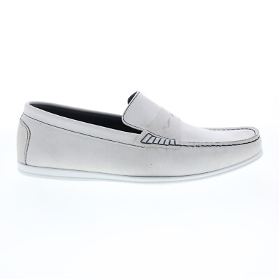 

Мужские белые замшевые лоферы и слипоны Bruno Magli Barca MB2BARG1 Penny Shoes, Белый, Bruno Magli Barca