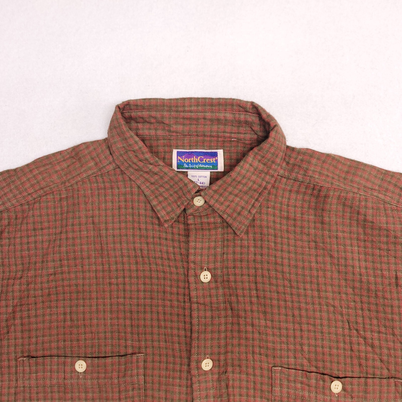 NorthCrest Tartan Flannel Casual Long Sleeve Button Up Shirt
