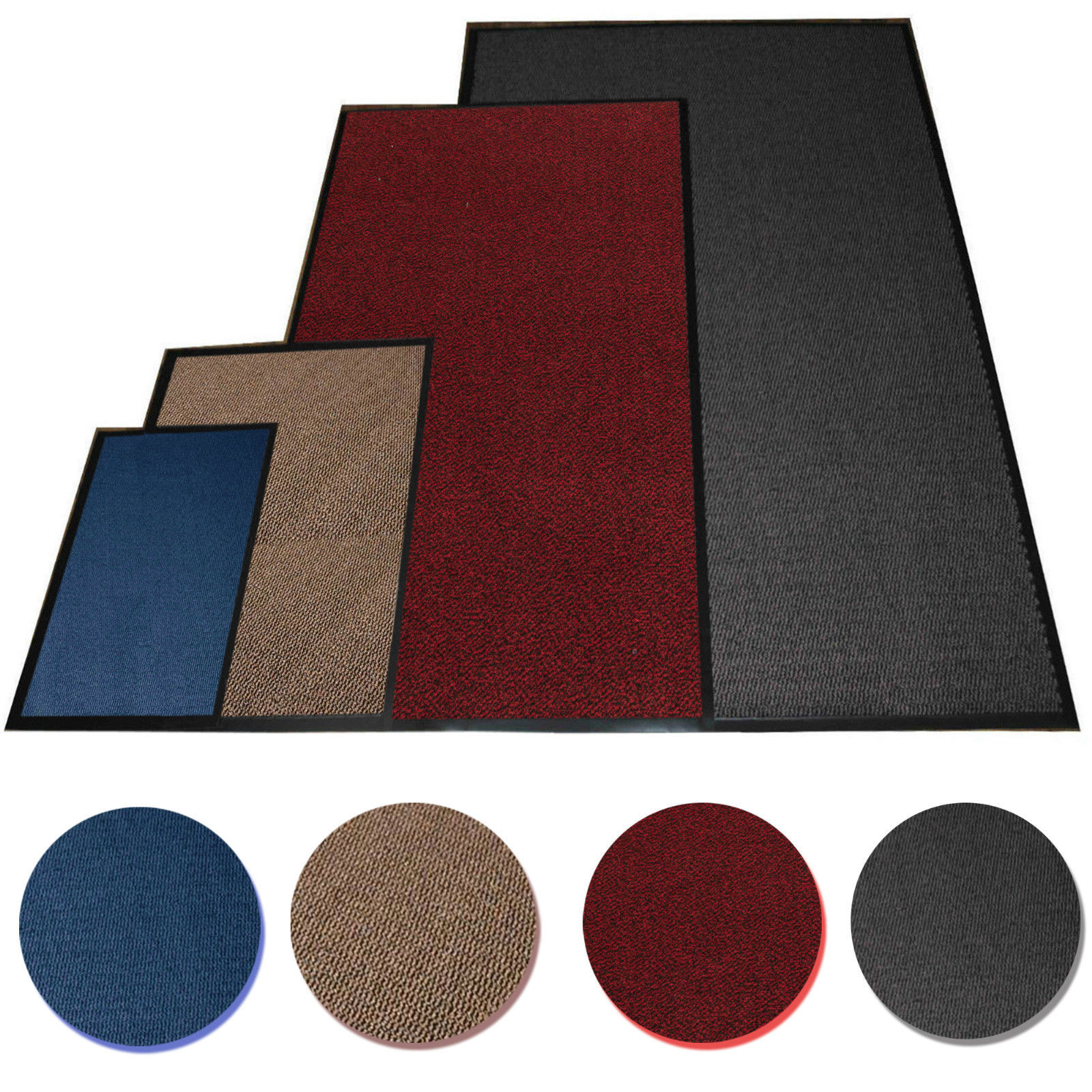 Heavy Duty Non Slip Rubber Barrier Mat Large & Small Rugs Back Door