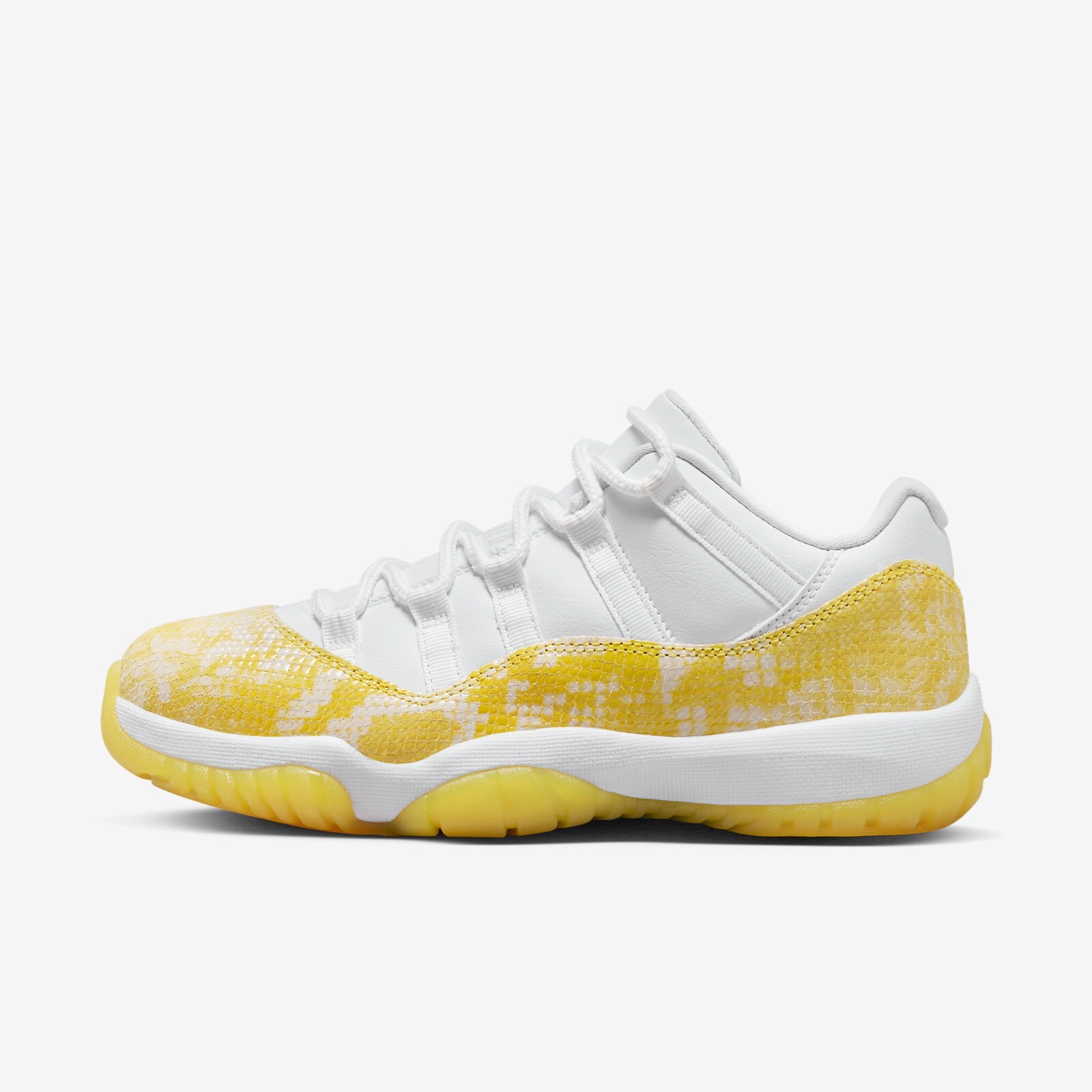

Jordan 11 Retro Low Yellow Snakeskin AH7860-107 WMNS Shoes Кроссовки, White/tour yellow/sail, Air Jordan 11 Low