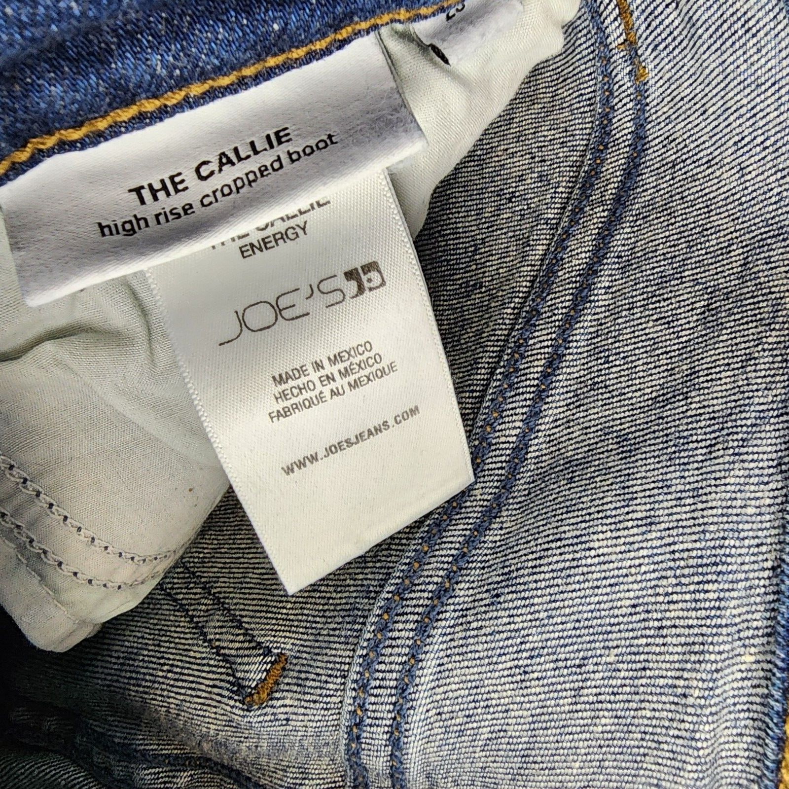 Joe's Jeans The Callie High Rise Cropped Boot Jeans Women's 25 Energy Button Zip - Picture 10 of 14