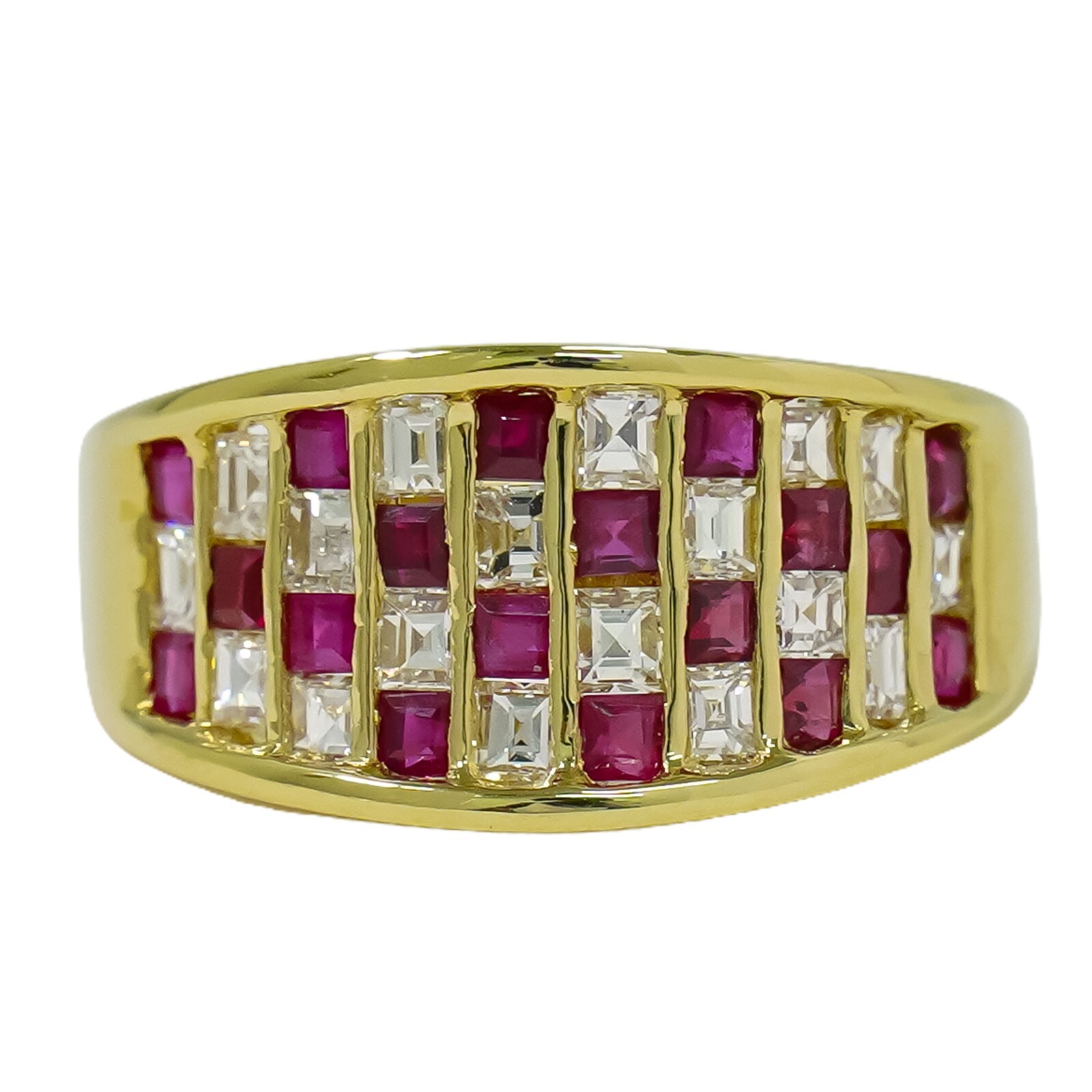 アクセサリー K18 Gold Ruby Ring Ruby 0.99ct Diamond 0.79ct Ring K18 Yellow Gold US 6.25 7g