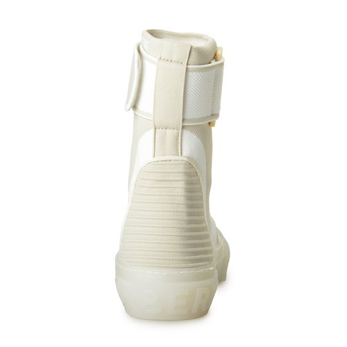 Pre-owned Burberry Men's "sub" High Top Knit Vanilla Beige Sneakers Shoes Boots Us 7 It 40