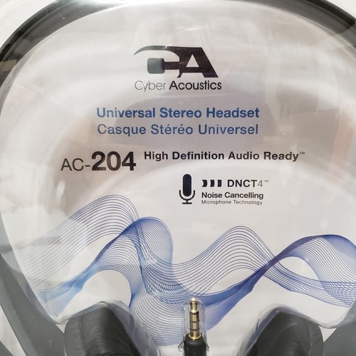 Cyber Acoustics AC204 Headset New In Package Computers & Networking Home school