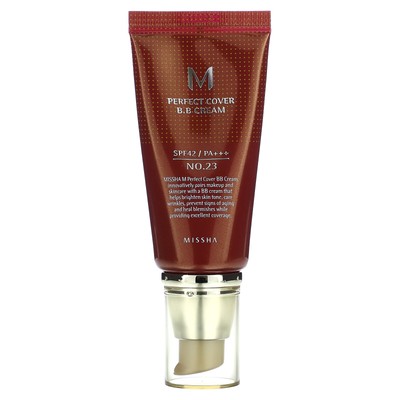 M Perfect Cover BB Cream, SPF 42 PA+++, № 23, натуральный бежевый, 1,7 унции (50 мл)