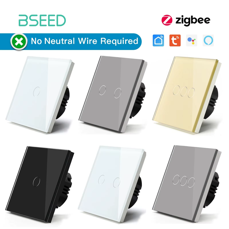 Smart Zigbee Switches 1/2/3Gang 1Way Intelligent Touch Light Switch Wall Sensor