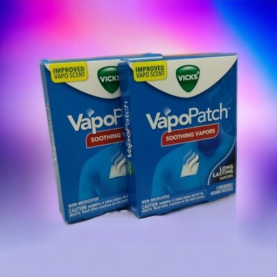 2x Vicks Vapo Patch Long Lasting Soothing Vapors 10 Wearable Patches 
