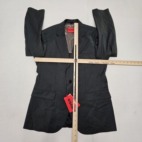 Pre-owned Hugo Boss Men's 36r Jacket 30r Pants Modern-fit Super Flex Suit Dark Green Wool