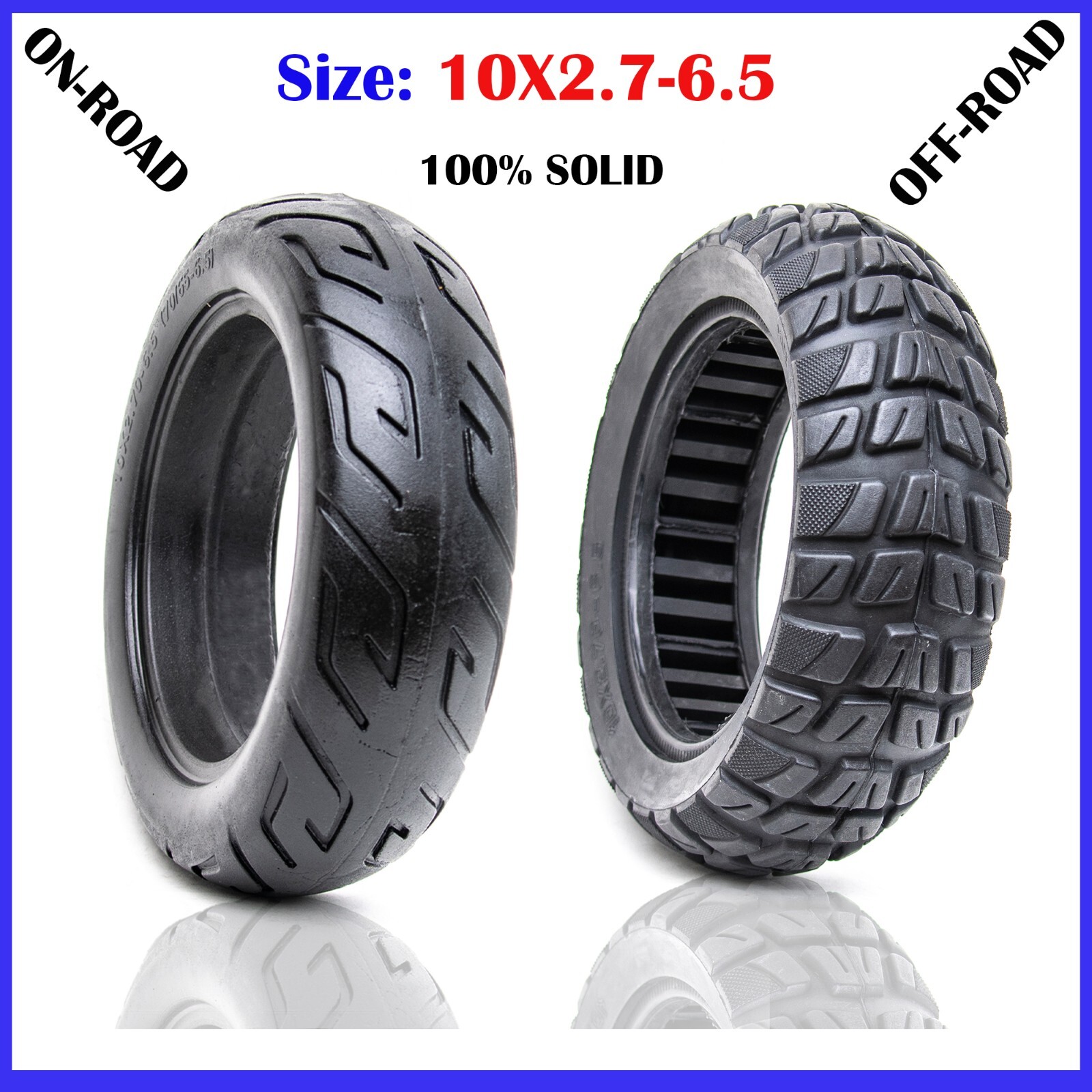 Solid Tire 10x2.7-6.5  70/65-6.5 Evercross H5 Joyor 8 Hiboy  Emove E Scooter