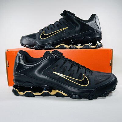 Nike Reax 8 TR Mesh Men Shoes Athletic Sneaker Black Gold Trainers 621716020 New
