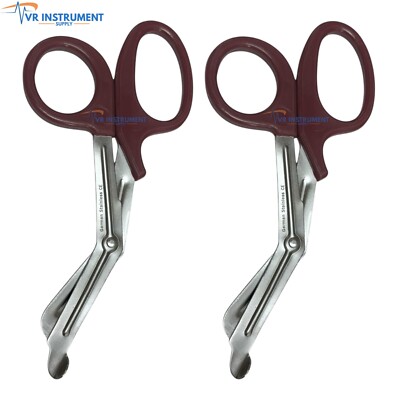 VR Instrument Supply Medical Scissors EMT and Trauma Shears Brown Handle 2 Pcs