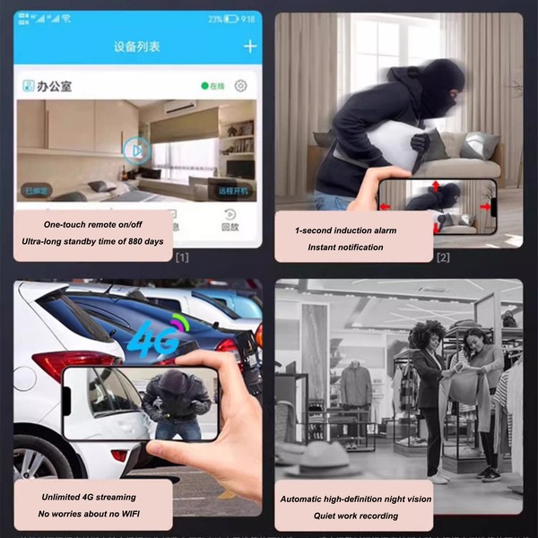 Mini Wireless 4G Hidden Cam Wifi Home Security HD Night Vision Camera Auto Recor - Image 3