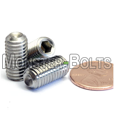 M8 Stainless Steel Set Screws with Cup Point, Socket (Allen key) Drive, DIN 916