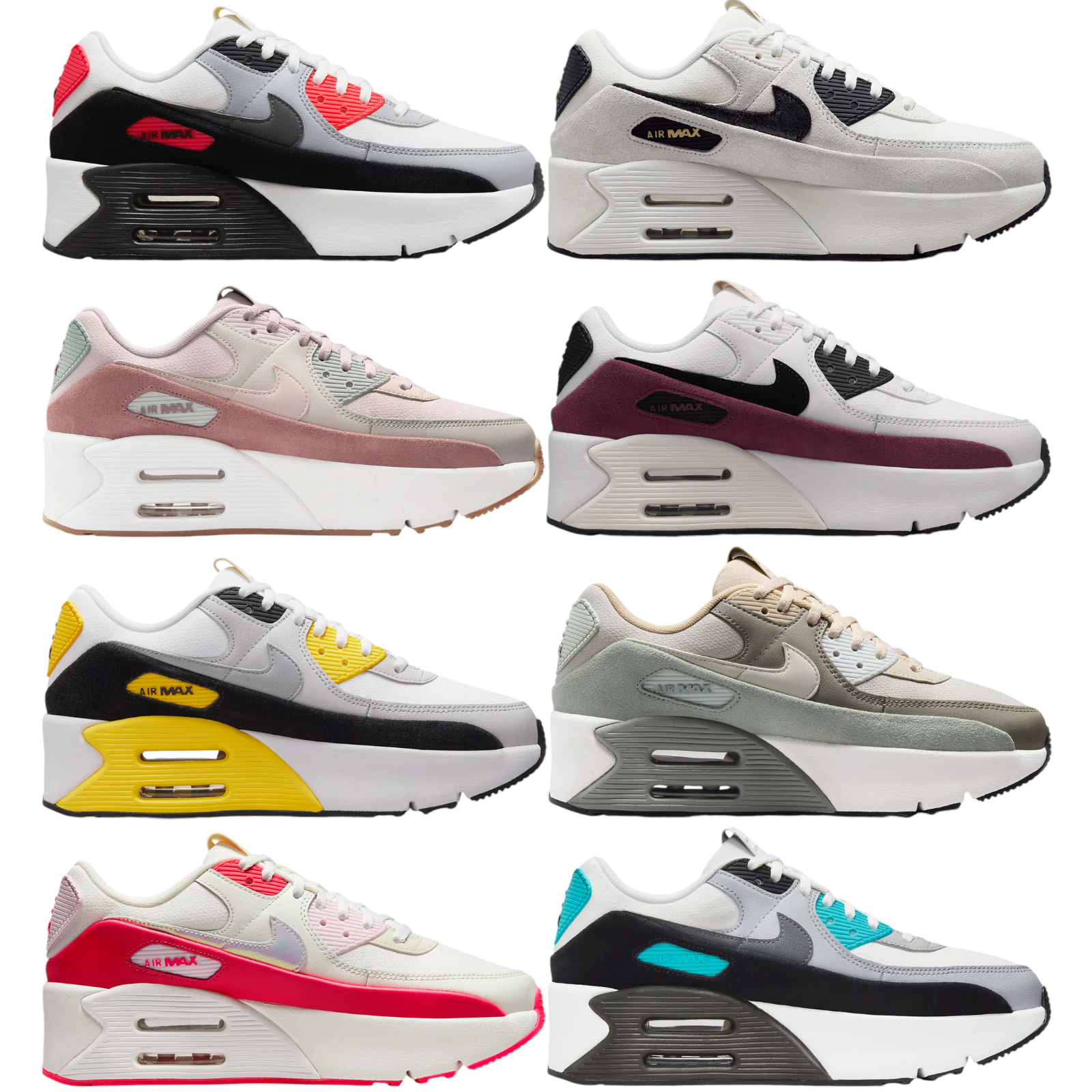 НОВАЯ женская повседневная обувь Nike AIR MAX 90 LV8 ВСЕХ ЦВЕТОВ, размеры США 6-11, НОВАЯ В КОРОБКЕ