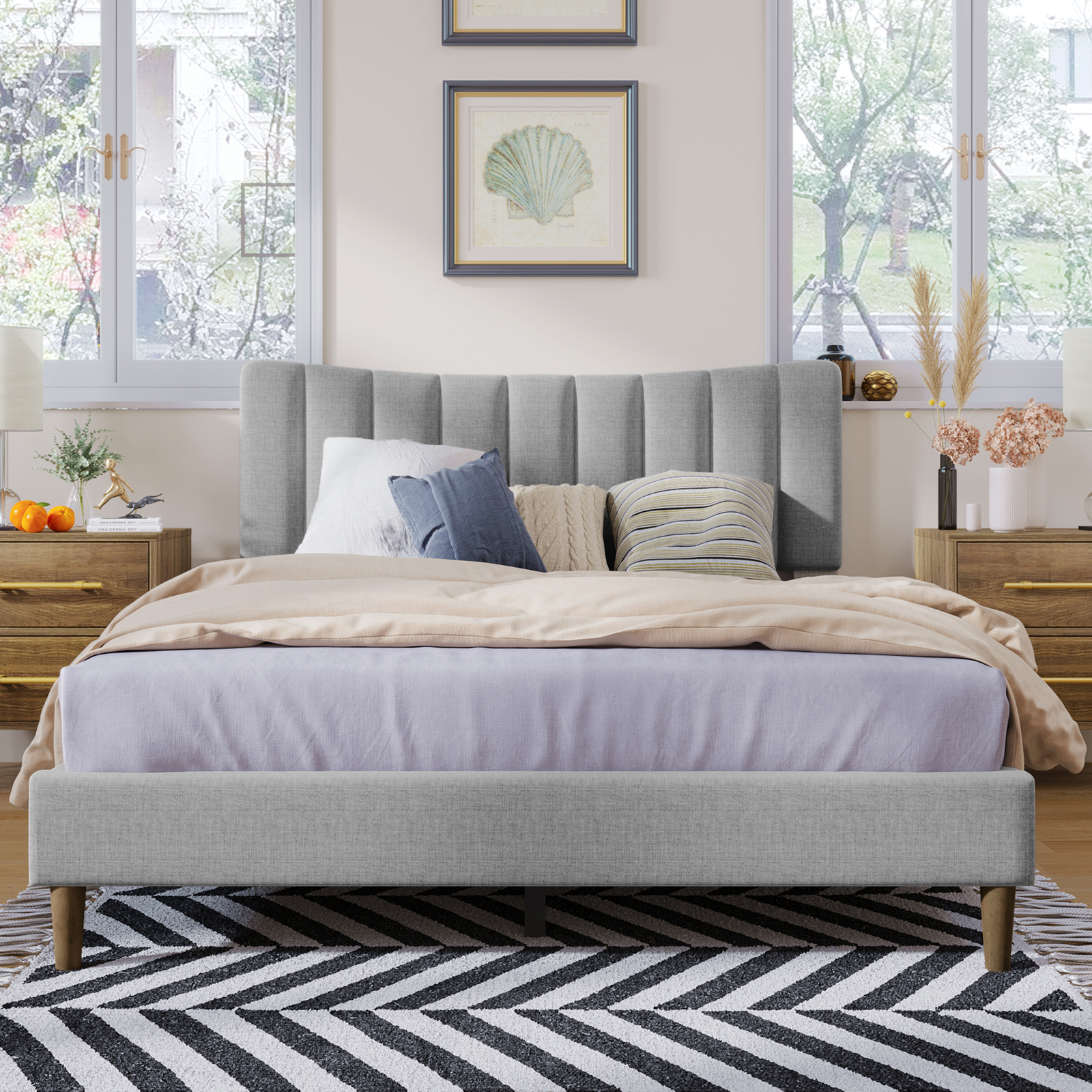 With Vertical Channel Tufted Headboard