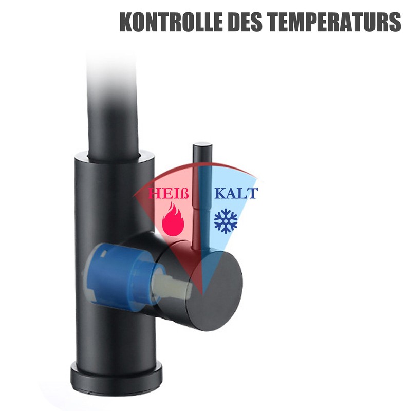 360° Küchenarmatur Wasserhahn Küche ausziehbar Brause Edelstahl