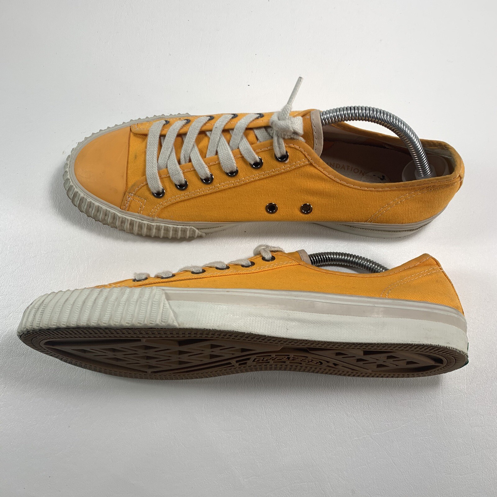 orange canvas sneakers