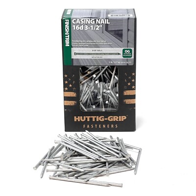 350 pcs Huttig-Grip 16d Finish Trim Casing Nails 3-1/2in Outdoor Galvanized 5 lb