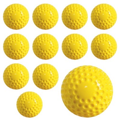 Forcebucket 12 Pcs Yellow Dimpled Softballs, 12Inch Pitching M...