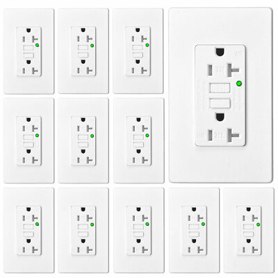 20A GFCI Outlets Self-Test Duplex Receptacle Ground Fault Circuit Interrupter×12