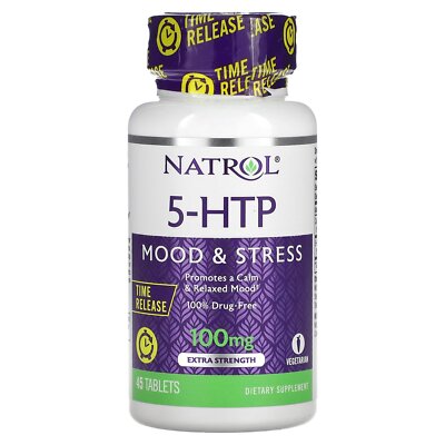 Natrol 5-HTP Time Release Extra Strength 100 мг 45 таблеток без яиц, без рыбы,