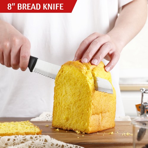 13Pcs Kitchen Knife Block Set Super Sharp Stainless Steel Chef Knife Steak Knife