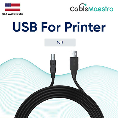 Printer USB 2.0 Cable Cord Transfer PC A to B Male Device HP Brother Canon Epson