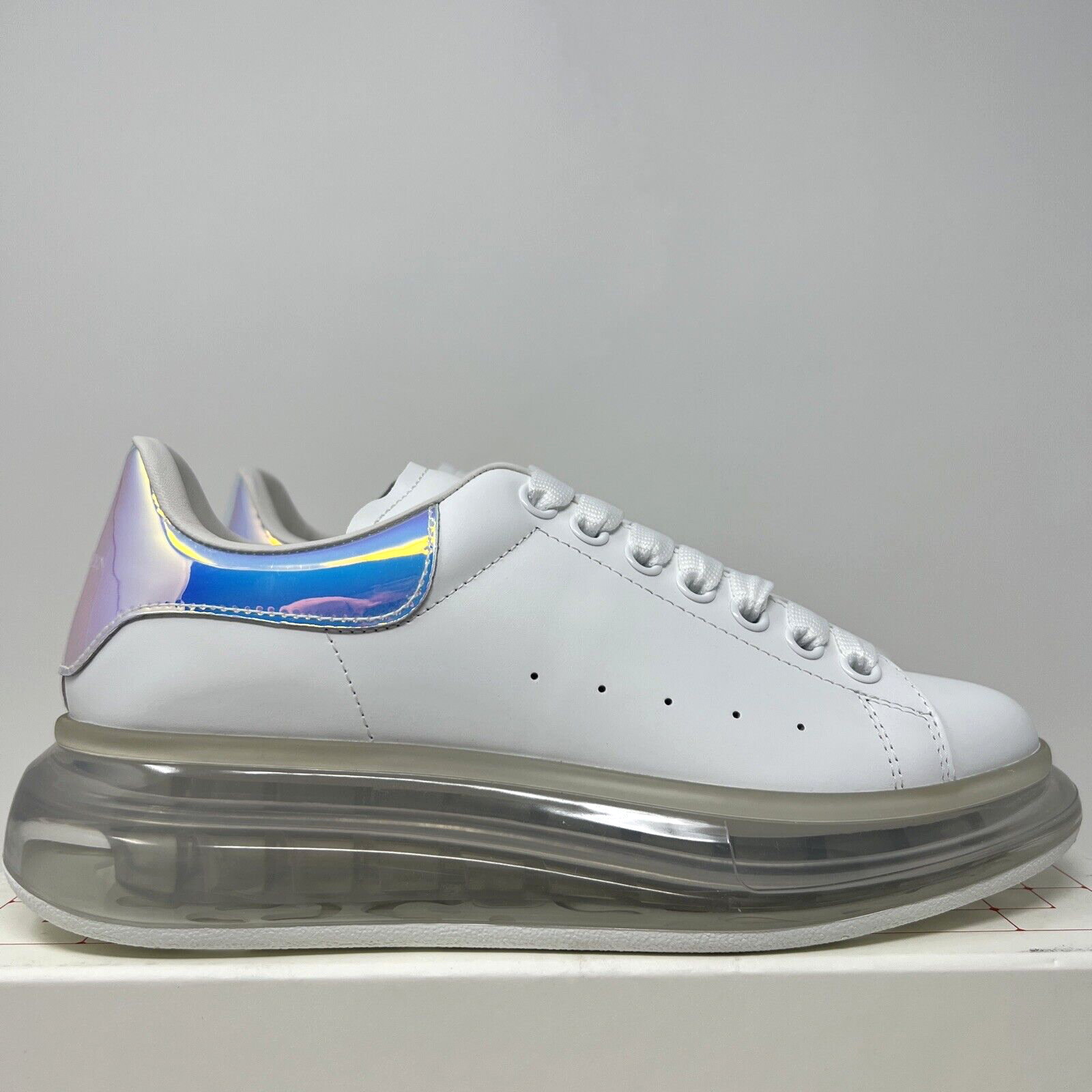 Pre-owned Alexander Mcqueen Clear-sole Women's Sneakers Size 9 Us / 39 Eu White Iridescent