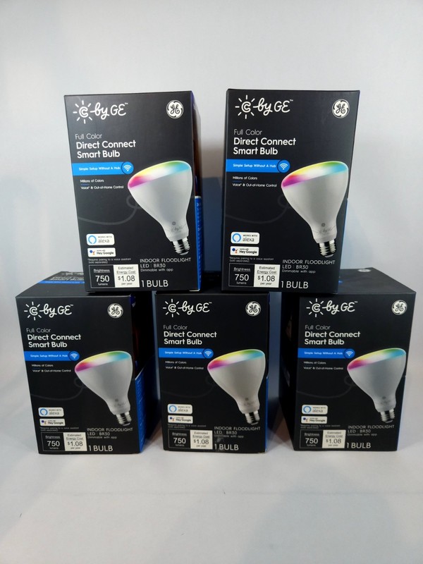 Lot of 5 GE Cync BR30 Smart LED Bulb Color