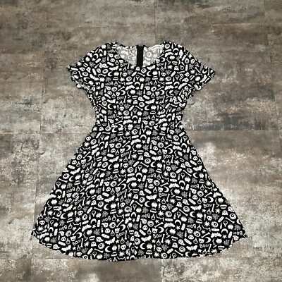 ModCloth Black Friday By Dangerfield Black & White Halloween Dress, Sz AU 8/US 4