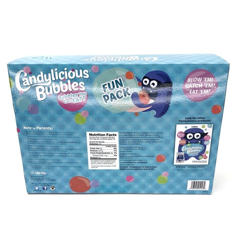 NEW Candylicious Bubbles Fun Pack Bubble Machine 2 Ninja Toppers 4 - 2oz Packets