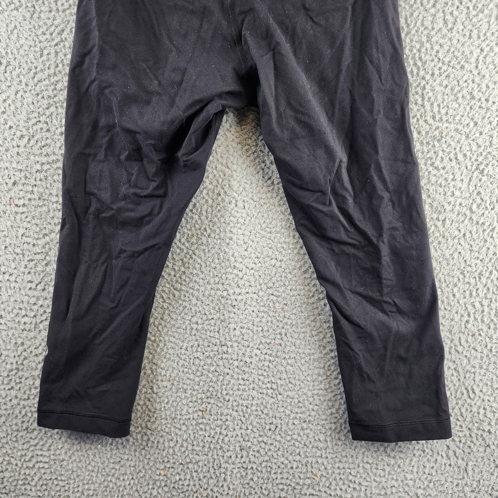 Lululemon Leggings Women's Black Lime Stripe Waist Capri Comfort Stretch - Picture 6 of 11