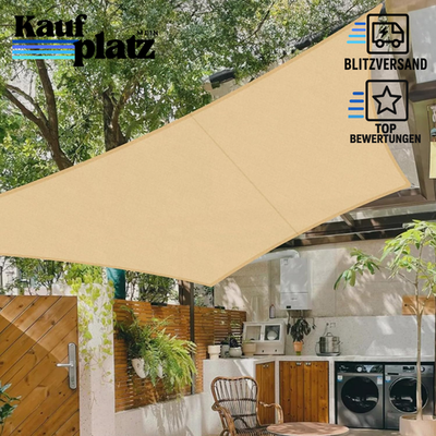 Sonnensegel Wasserdicht Quadratisch 2,5x2,5m Sand für Garten Terrasse Balkon