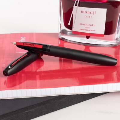 Sheaffer Icon Fountain Pen - Matte Black with Red PVD Trim