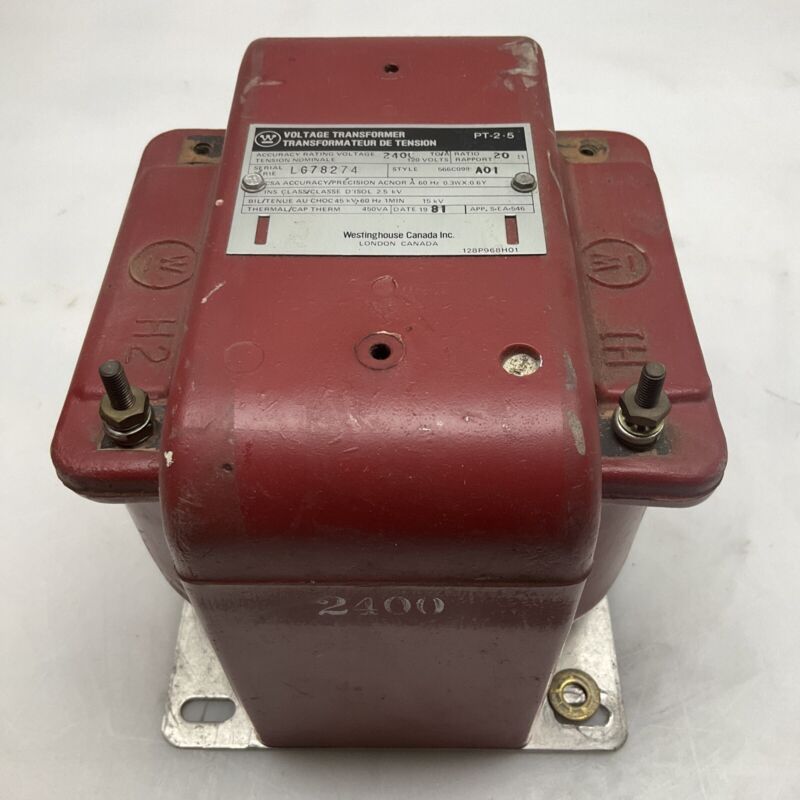 Westinghouse Voltage Transformer 20:1 Ratio 2400 Accuracy Rating Voltage PT 2.5