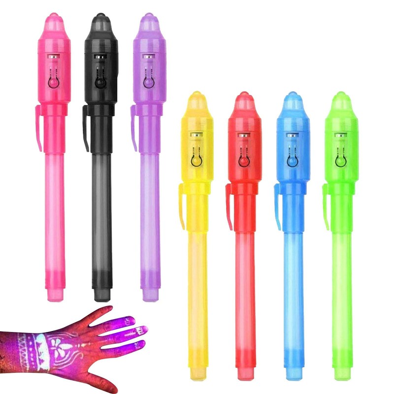 7pcs Invisible Ink Marker Pen with UV Light 2 IN 1 Secret Message Marker