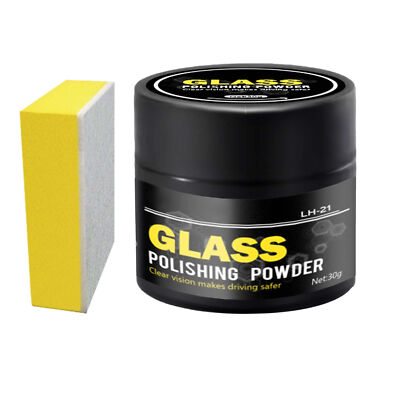 30g Glass Polishing Powder Window Windscreen Scratch Remover W/ Wool Wipe