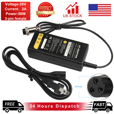 Replacement Scooter E-bike Battery Charger Adapter Power Supply 56W DC 28V 2A 