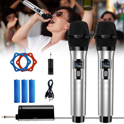 2X Pro Wireless Handheld Microphone Mic System w/ Rechargeable Receiver Karaoke