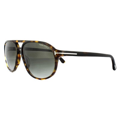 Pre-owned Tom Ford Sunglasses 0447 Jacob 52b Dark Havana Smoke Gray Gradient