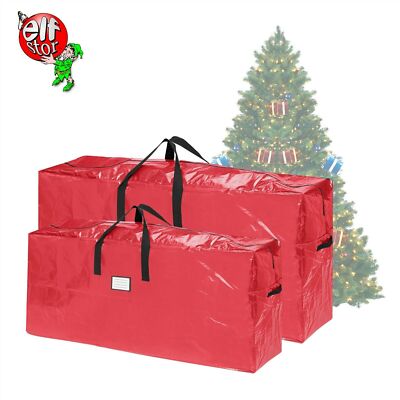 Set of 2 Heavy Duty Christmas Tree Storage Bags Holiday up to 9ft Tree