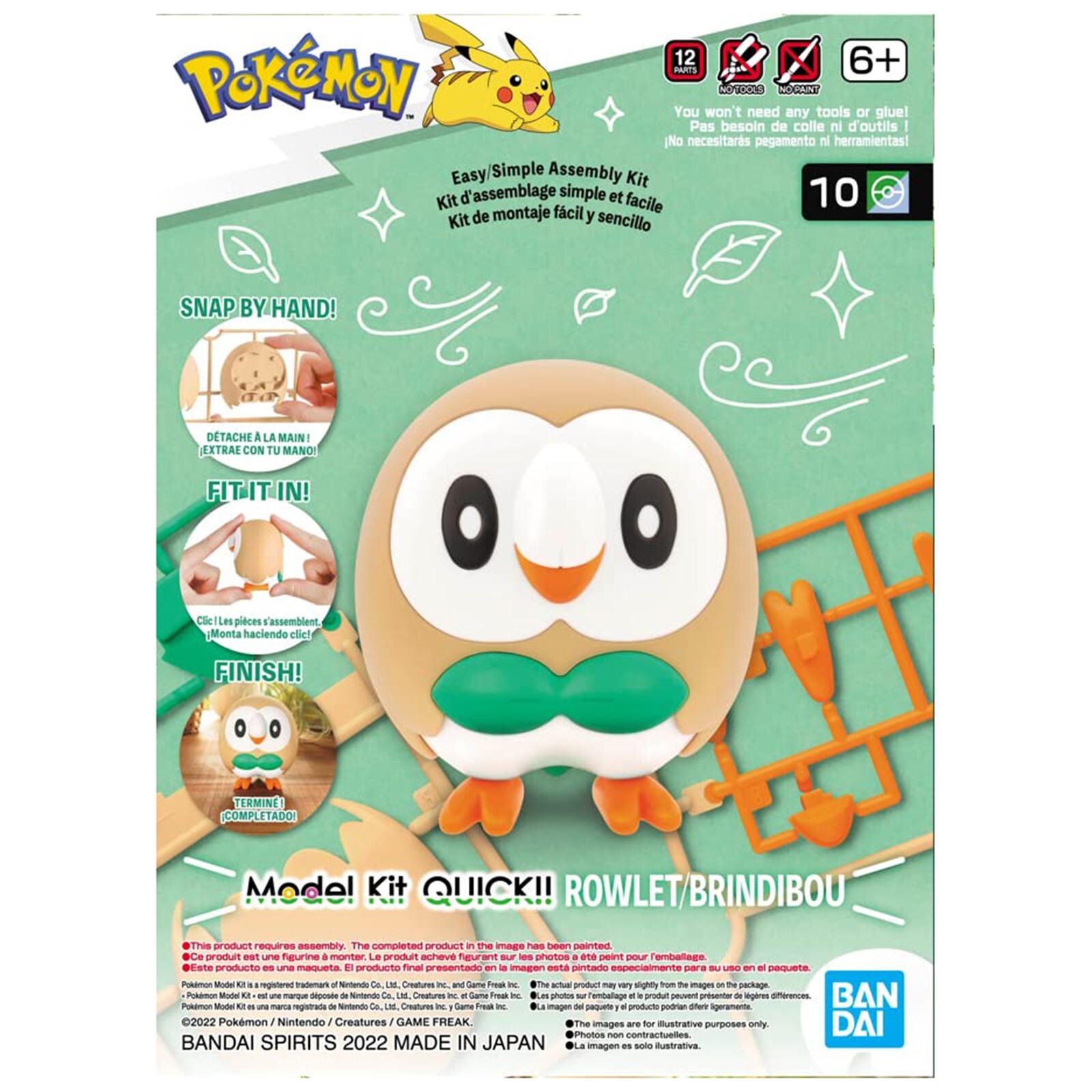 Bandai Pokemon Quick!! Rowlet Model Kit NEW