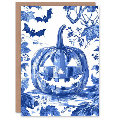 Pumpkin and Bats Spooky Scary Fun Trick or Treat Scary Haunted Halloween Card