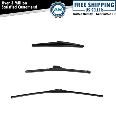 Trico Tech & Exact Fit Windshield Wiper Blade Front & Rear 3pc Set