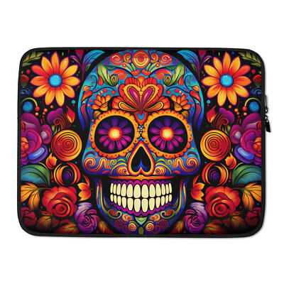 Sugar Skull Candy Laptop Sleeve -  Day of the Dead (Día de Muertos)