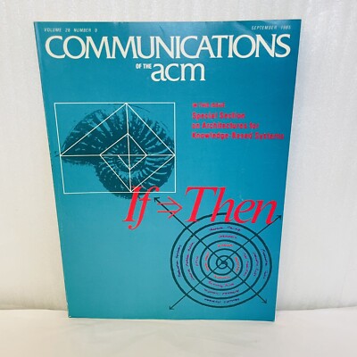 Communications of the ACM September 1985 Architectures Knowledge Based Systems