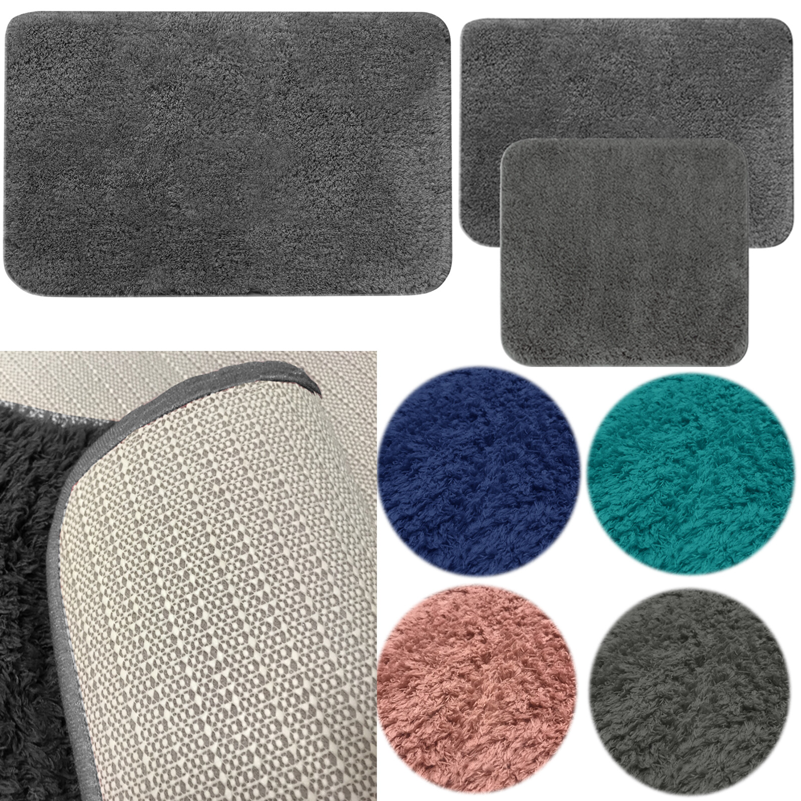 Badematten oder Badematten Garnitur 2-teilig Flausch Badteppich Badematte Set