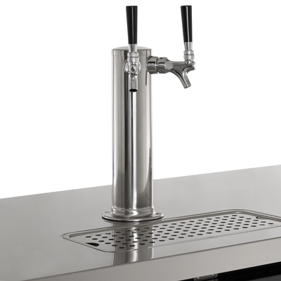 (2) Double Tap Kegerator Beer Dispenser - Black, (2) 1/2 Keg Capacity