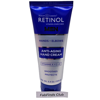 Retinol Hand Cream For MEN Sealed Hands Elbows Anti-Aging 3.4oz