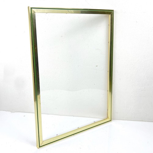 Cornice stile minimal anni 70 in legno cromata oro dorata rettangolare Vintage